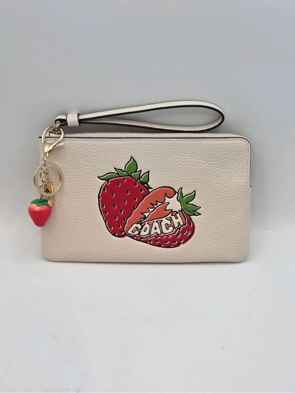 Coach Wristlet Strawberry Corner Zip With Strawberry Graphic new with tags